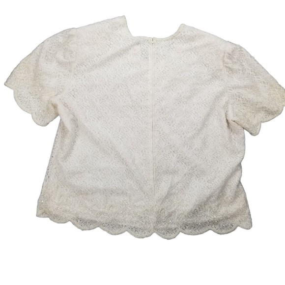 Fashion Bug White Beaded Formal Top Sz 24 (2X/3X) Wedding Party Mother of Bride - Picture 2 of 16